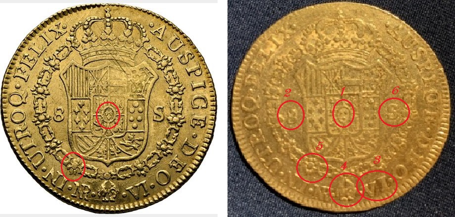 8 ESCUDOS 1773 CARLOS III NUEVO REINO.. DUDA? Tengo dos monedas mismo años “1773” y misma ceca una mida 36mm y otra 37mm puede ser? Cayon-1773-2