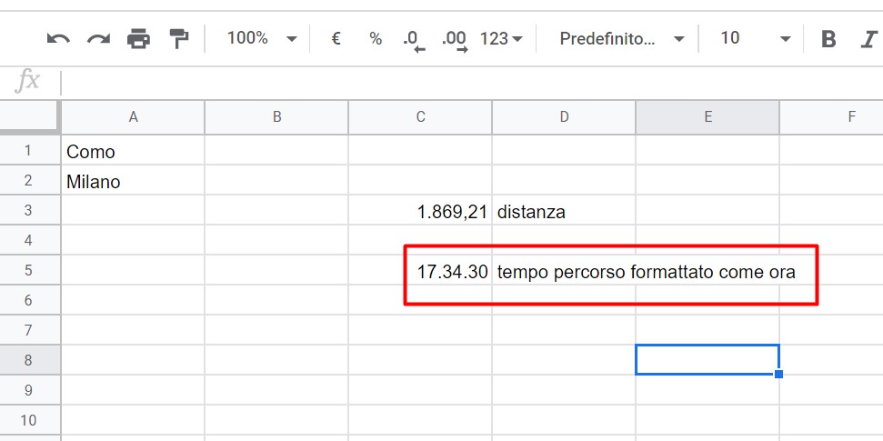 Tutorial - Calcolare tempo di percorrenza tra comuni - Google Sheets |  ForumExcel.it