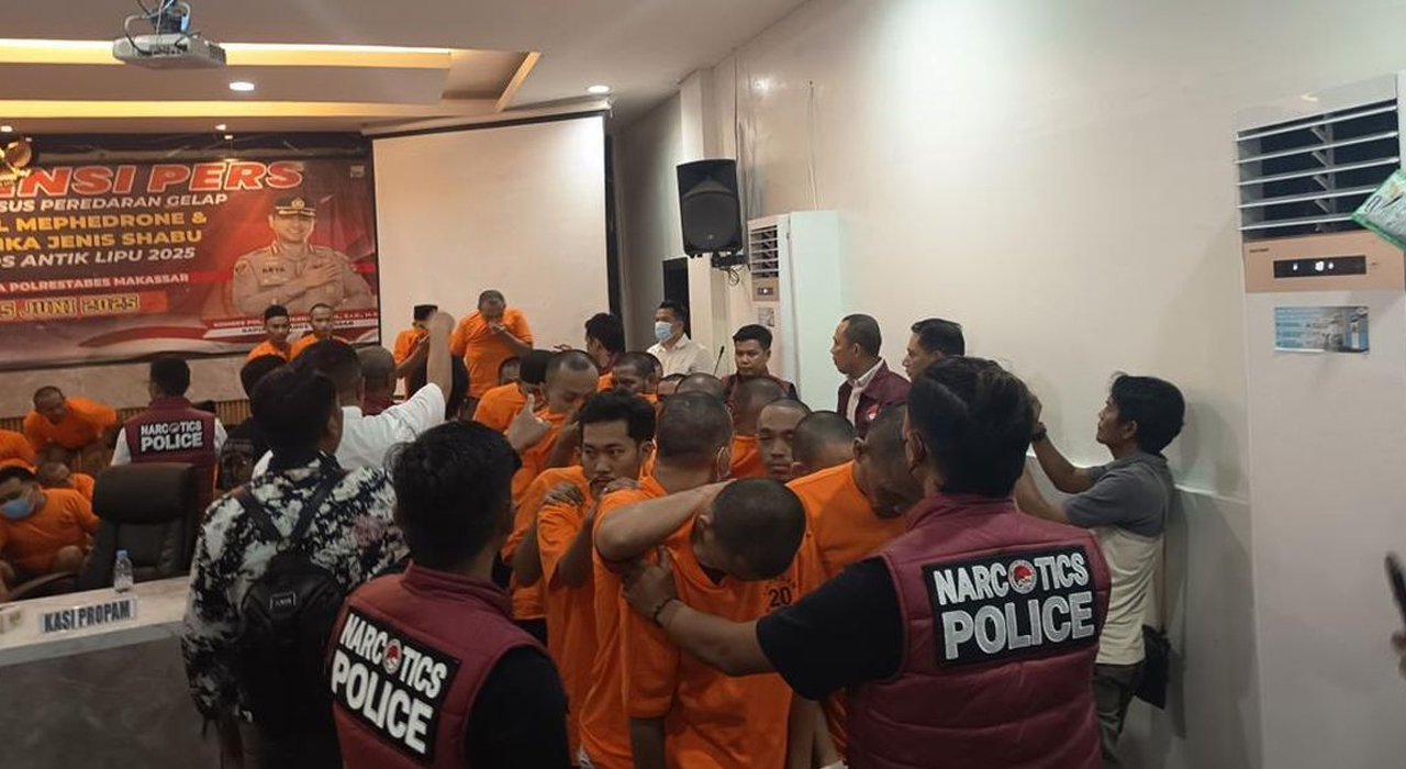 Heboh! Polrestabes Makassar Tangkap 107 Tersangka Narkoba
