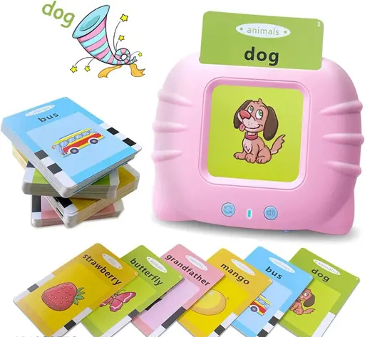 Toys for kids | Talking flash cards for kids | Flash card reader preschool kids learning toys | baby toys for boys and girls || Random Colour Blue/Pink (Qty-1 ) || Color 1 (T115)