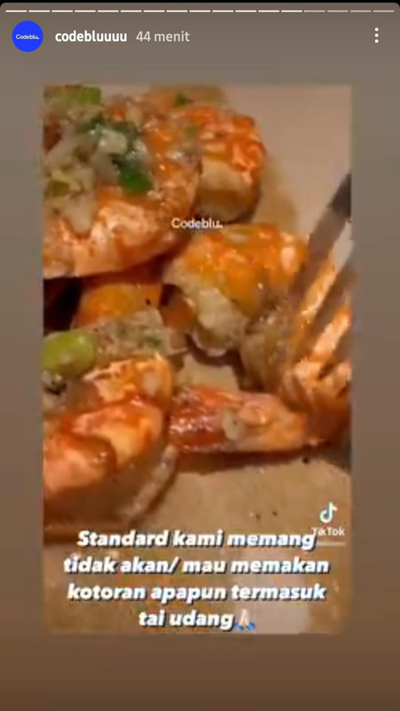 Balasan menohon Codeblu ke Farida Nurhan soal kotoran udang.