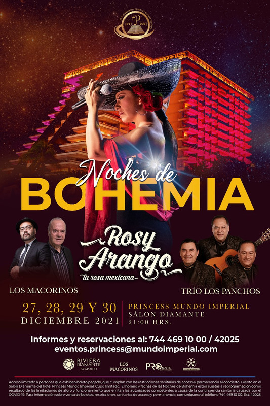 Rosy Arango celebra el año con “Noches de Bohemia” en Princess Mundo Imperial