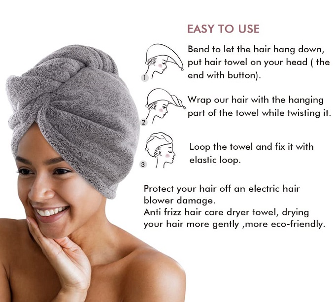 Hair towel wrap for women and girls