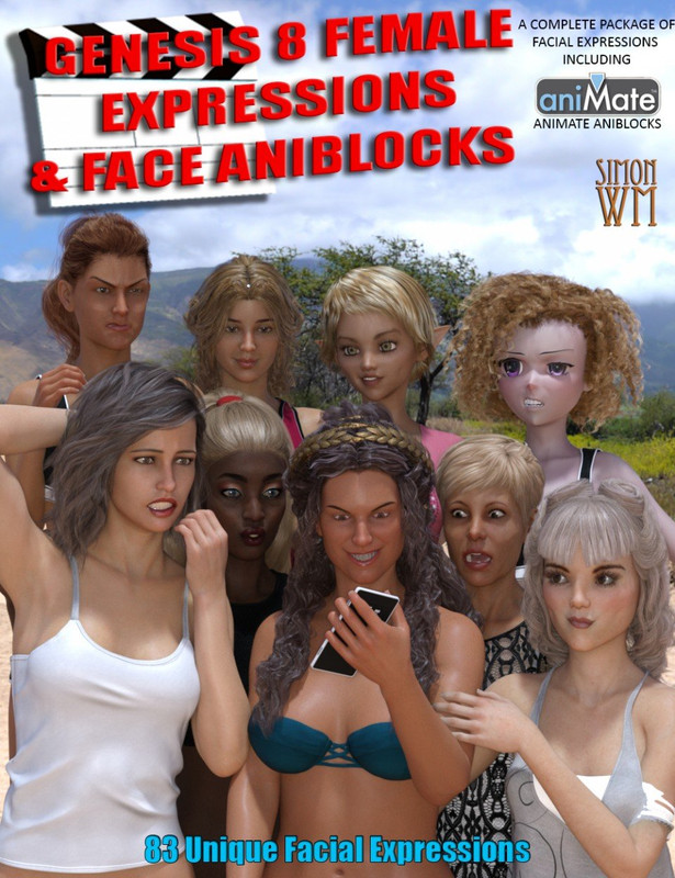 More Genesis 8 Female(s) Expressions & Face aniBlocks