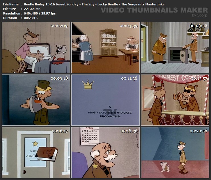 Beetle Bailey 13-16 Sweet Sunday - The Spy - Lucky Beetle - The Sergeants Master.mkv