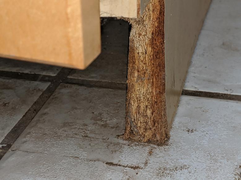 Kitchen vertical panel swollen from moisture DIY Home