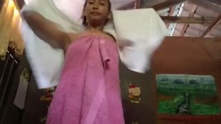 The woman in the village was completely naked in the tin shed