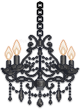 Chandelier with the flames of it glowing
