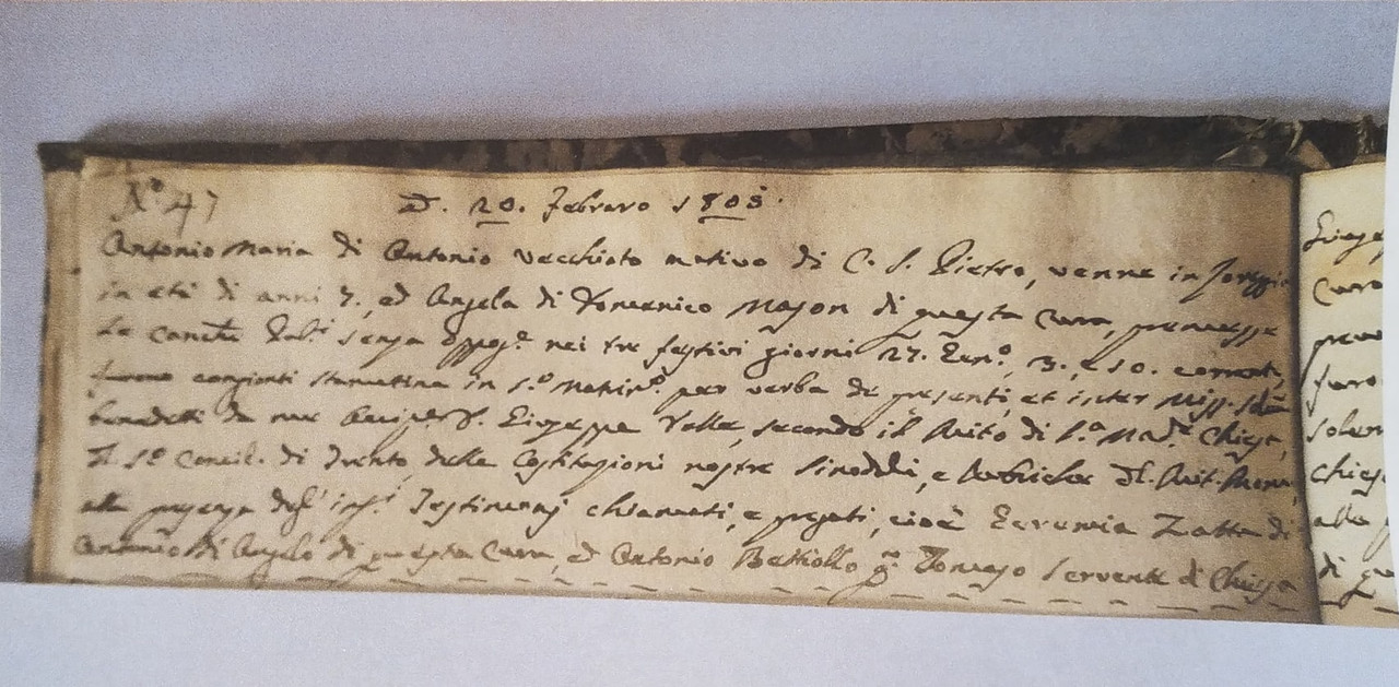 Atto matrimonio Vecchiato Antonio Maria(1805)