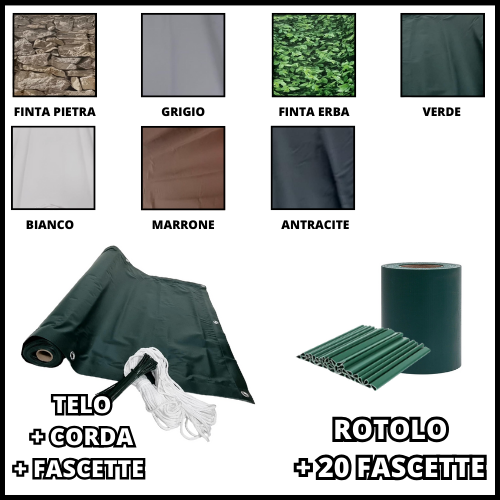 TELO TELONE OCCHIELLATO FRANGIVISTA OMBREGGIANTE IN PVC STRISCIA FRANGIVISTA PANNELLO RESISTENTE PER BALCONE GIARDINO COPERTURA