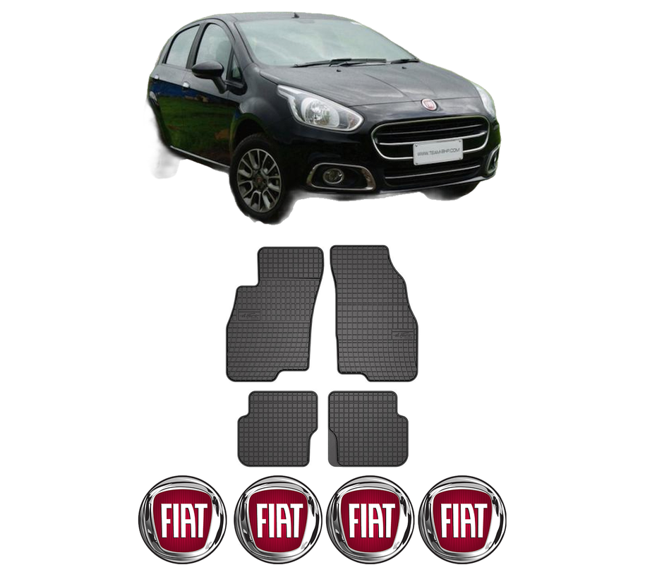 Set covorase presuri FIAT PUNTO EVO (199_) din 2008-2014, auto, din cauciuc thermoplastic, 4 Stickere auto cu FIAT