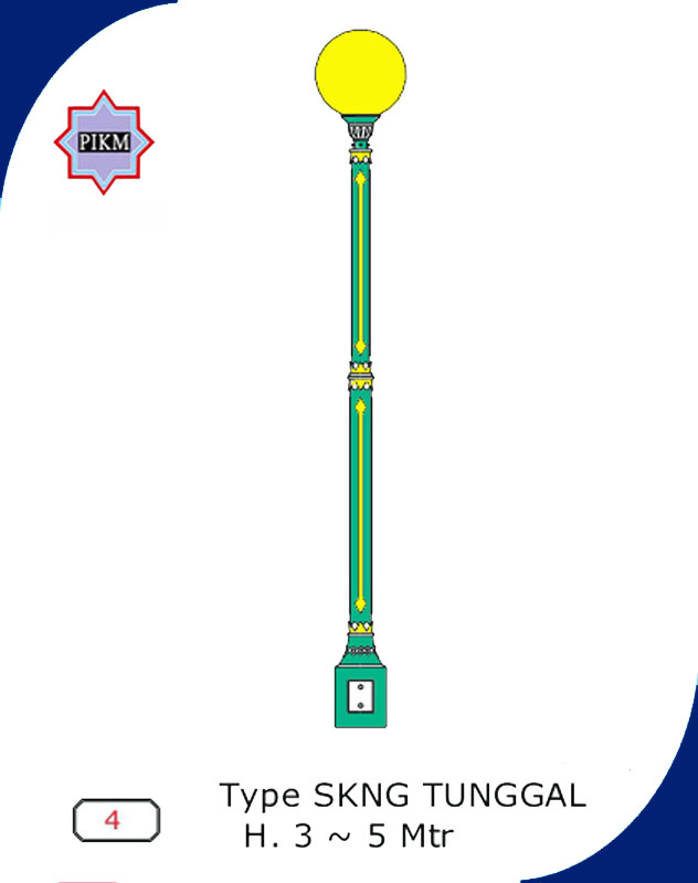 Tiang Lampu Jalan Pju Oktagonal Antik Solar Cell