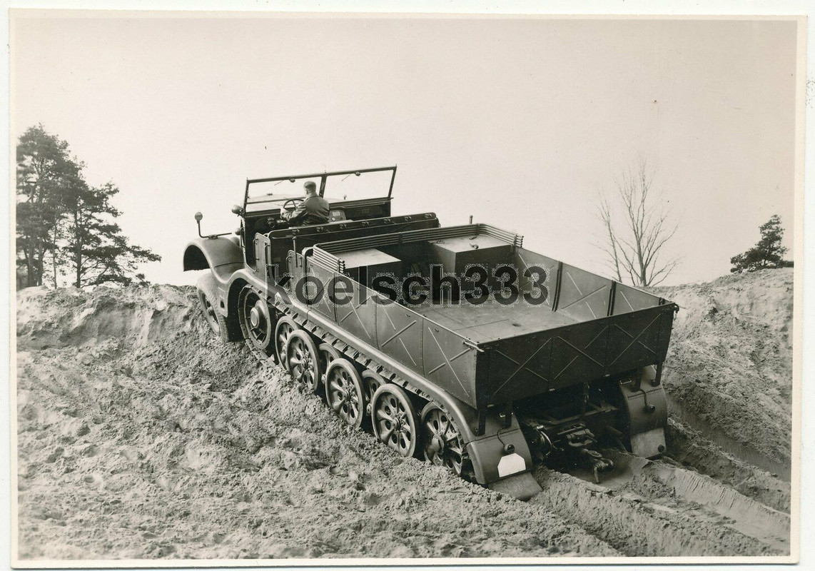 4 Fotos Panzer Halbkette bei der Erprobung im Gelände Sd.Kfz. für die Wehrmacht2