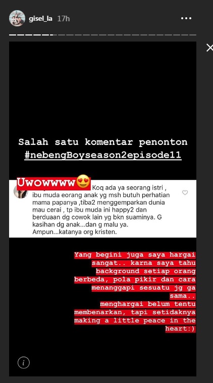 Gisella Anastasia tanggapi komentar tentang dirinya