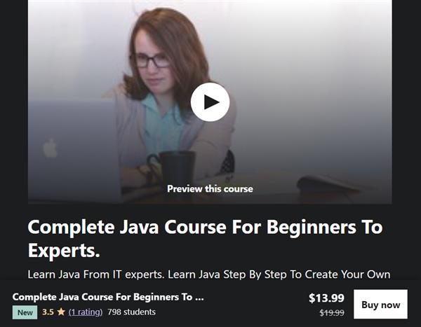 Udemy - Complete Java Course From Beginners To Advance