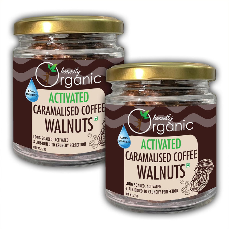 Activated Sprouted Caramelised Coffee Walnuts Jar of 75 GM