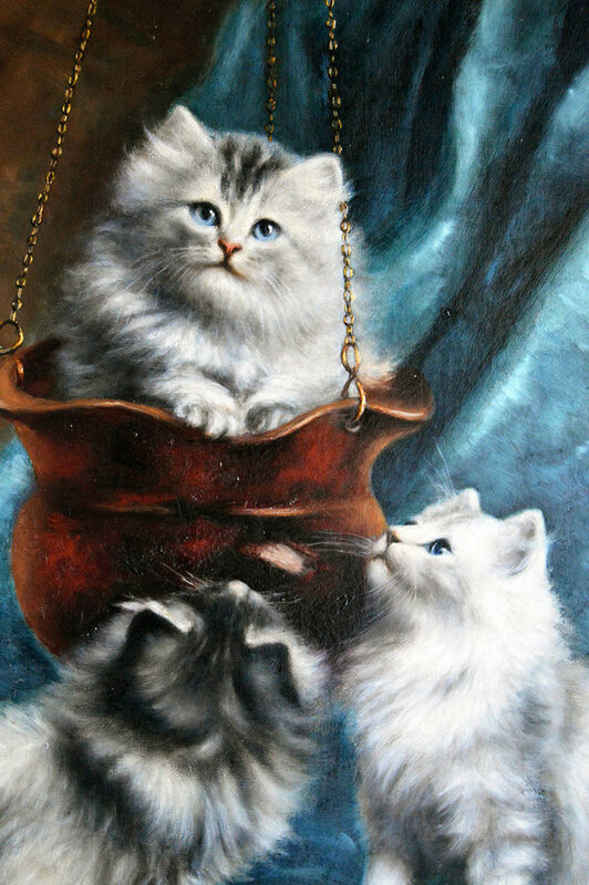 3-Persian-Kittens-Oil-on-canvas-by-Agnes-Augusta-Talboys