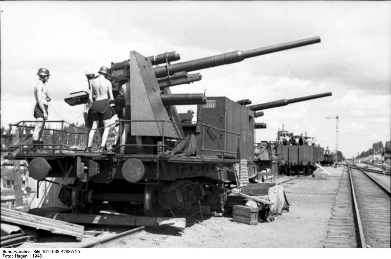 Flak ferroviario en Alemania, 1943