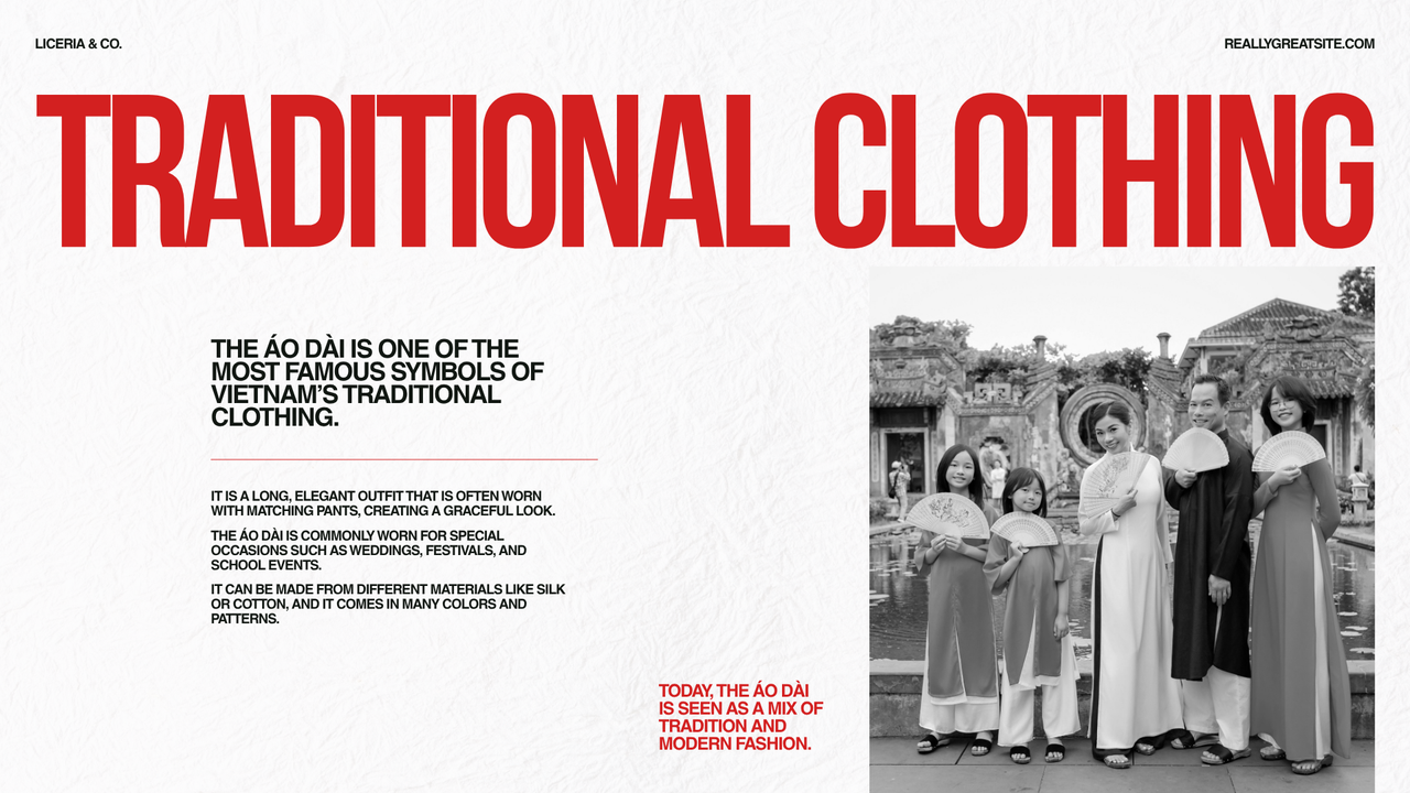 Red and White Bold Vietnam Presentation