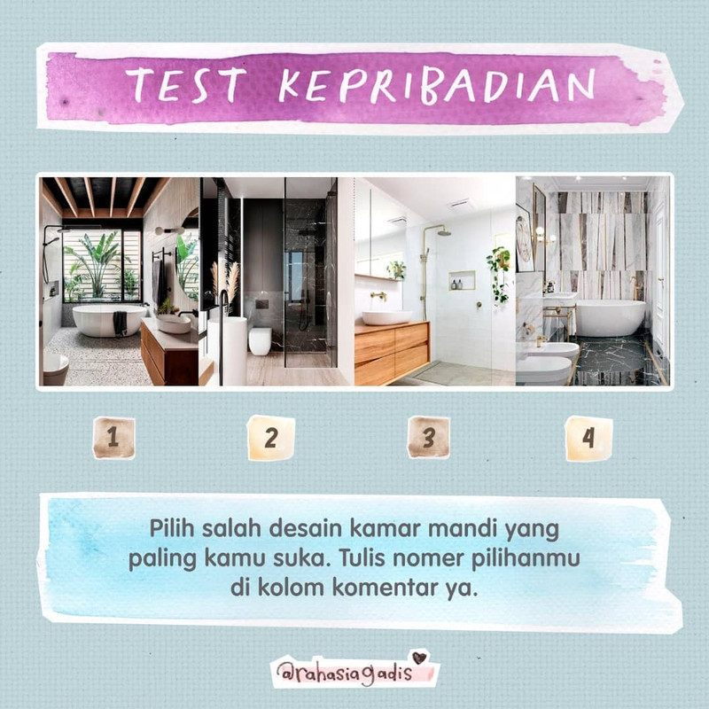 Pilih desain kamar mandi yang paling kamu suka