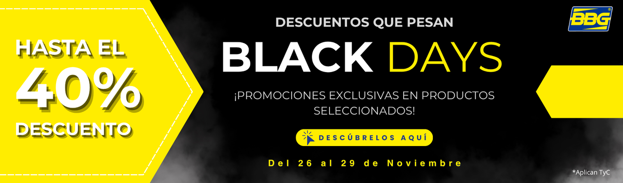 Banner Black Days BBG - Descuentos que pesan