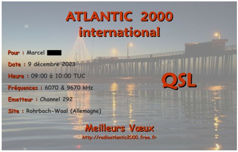 Qsl Atlantic 2000 International E-QSL-ATLANTIC-2000-9-12-23