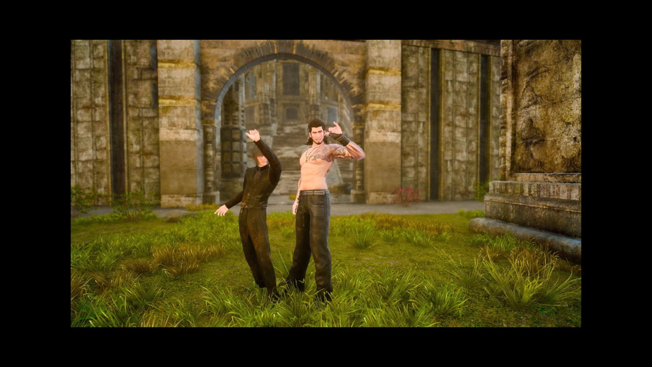 noct and gladio looking way too happy to be anywhere near costlemark