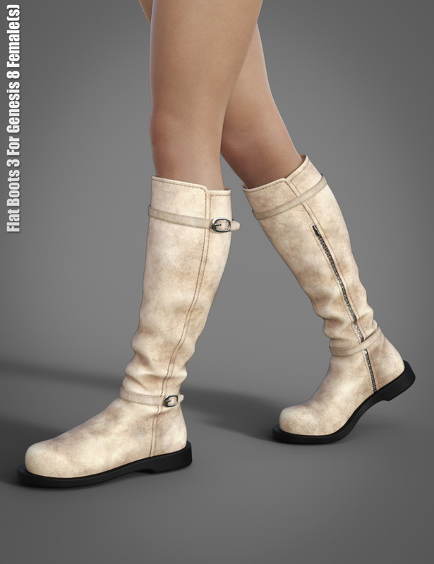 Flat Boots 3 for Genesis 8 Female(s)