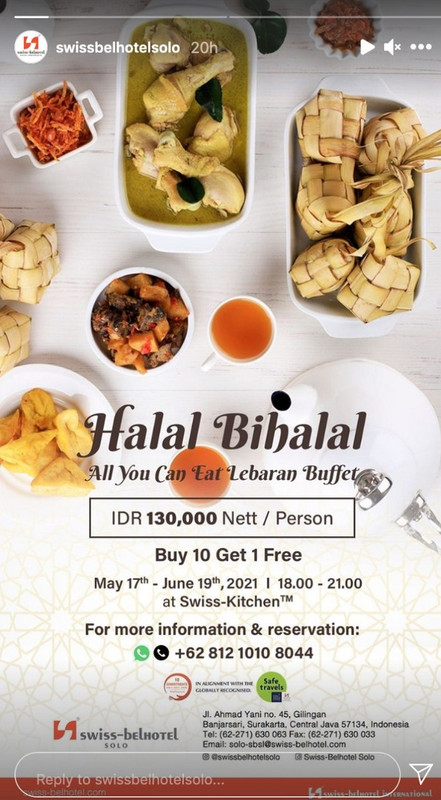 Paket halal bi halal di Swiss-Belhotel Solo