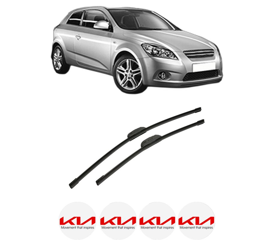 Set stergatoare auto KIA CEE'D Hatchback (ED) din 2006-2012, pentru parbriz auto, 2 bucati, Bosch Aerotwin Retrofit, din cauciuc siliconat rezistent, 4 Stickere Auto KIA