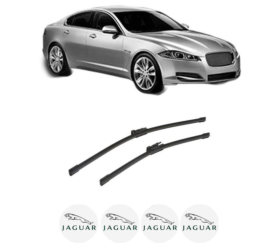 Set stergatoare auto JAGUAR XF I (X250) din 2008-2015, pentru parbriz auto, 2 bucati, Bosch Aerotwin, din cauciuc siliconat rezistent, 4 Stickere Auto JAGUAR