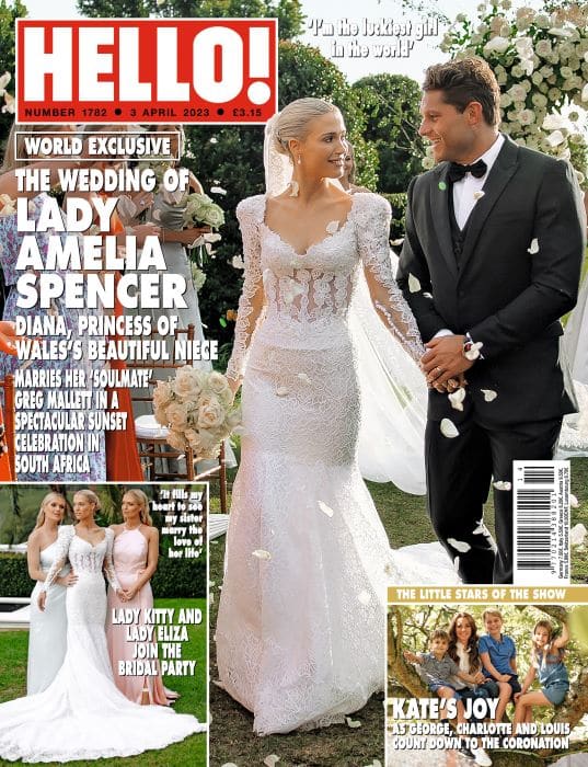 Amelia Spencer sposa in Versace, l'omaggio a Lady D