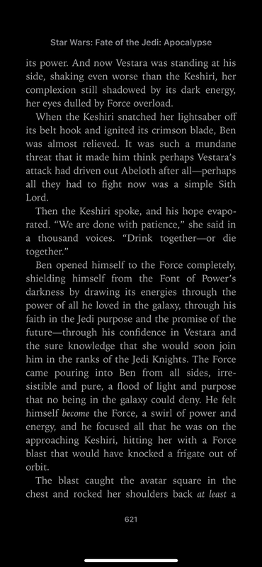 Mirrors Ben Skywalker s brief Force Oneness 2