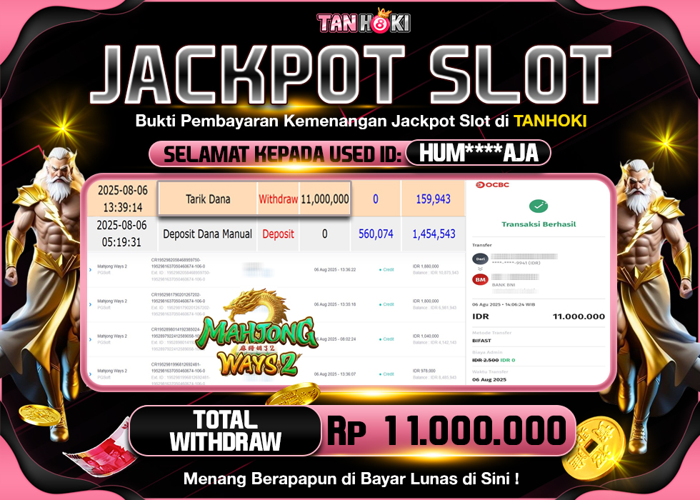 TANHOKI JACKPOT SLOT MAHJONG WAYS 2  Rp.11.000.000,- LUNAS