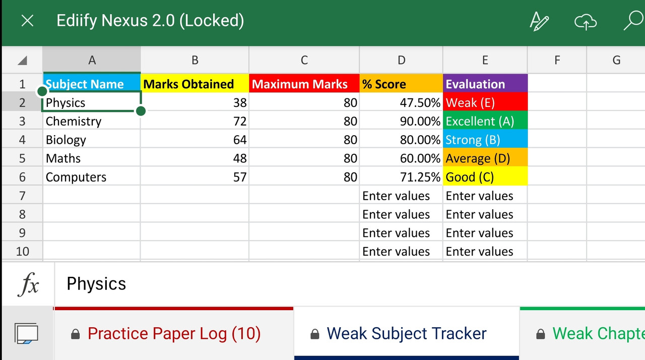 Weak Subject Tracker