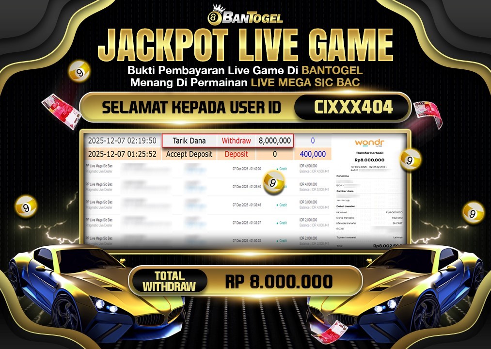 BUKTI JACKPOT LUNAS BANTOGEL