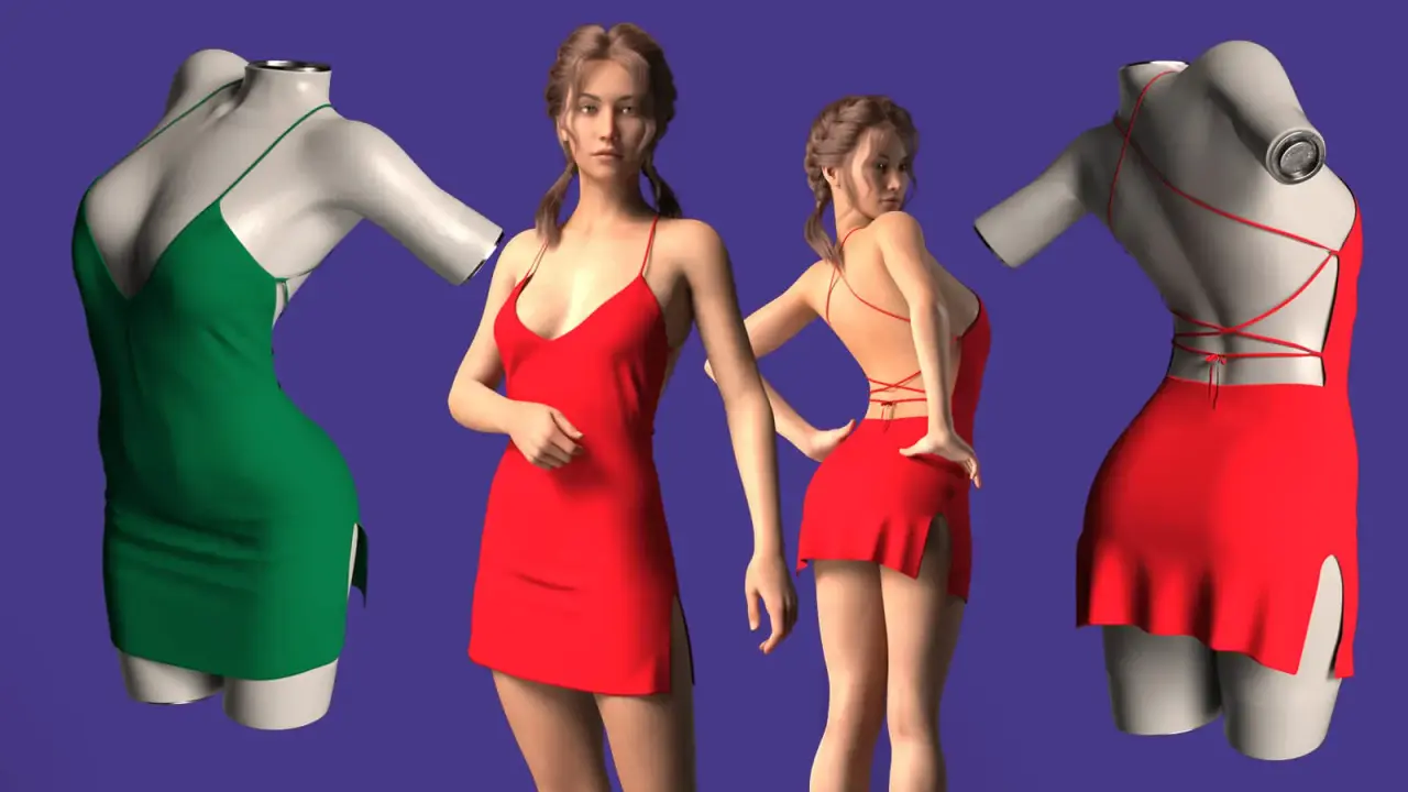 RQL-dForce Deep V Strappy Slip Dress G8F & G 8.1 F