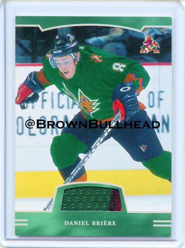 2002-03 BAP First Edition Jerseys FE-064 [Daniel Briere] [Phoenix Coyotes] [~100] [swatch=green+blac