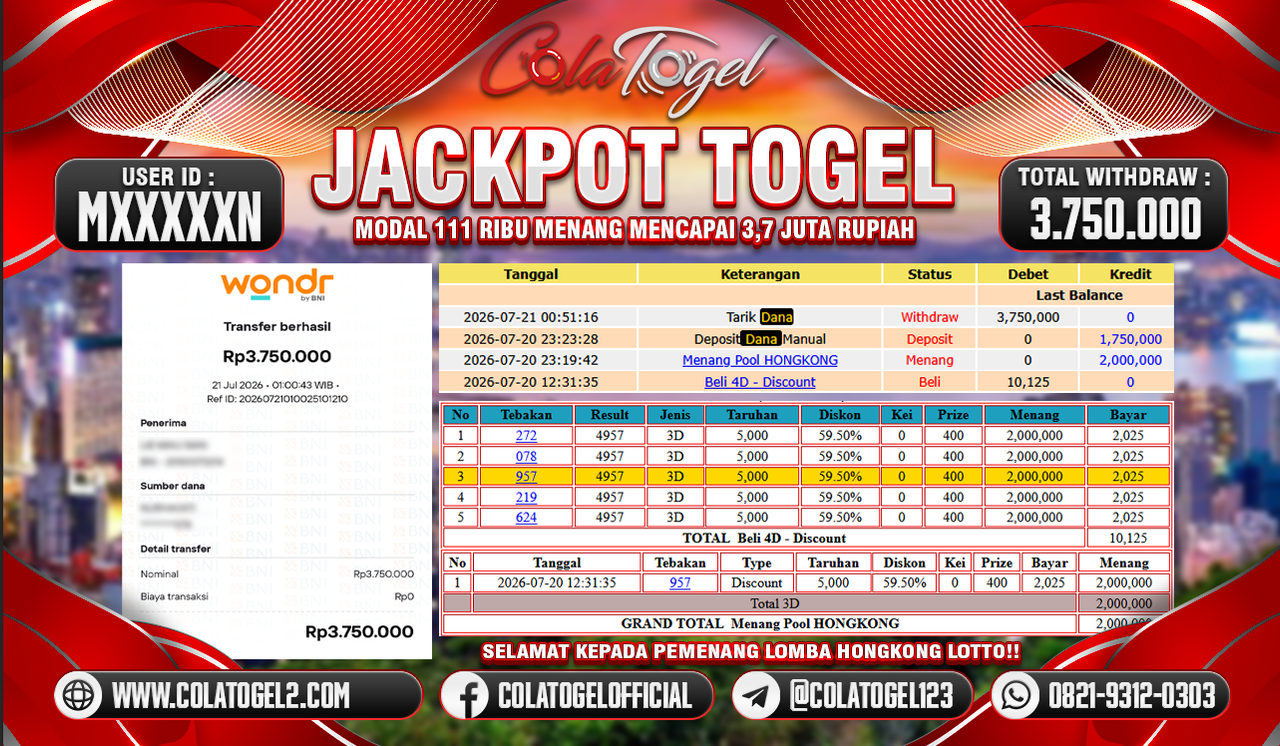 JACKPOT HONGKONG LOTTO!!