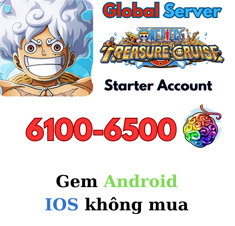 [Global/Android] 6100+ Gems | One Piece Treasure Cruise Starter account 