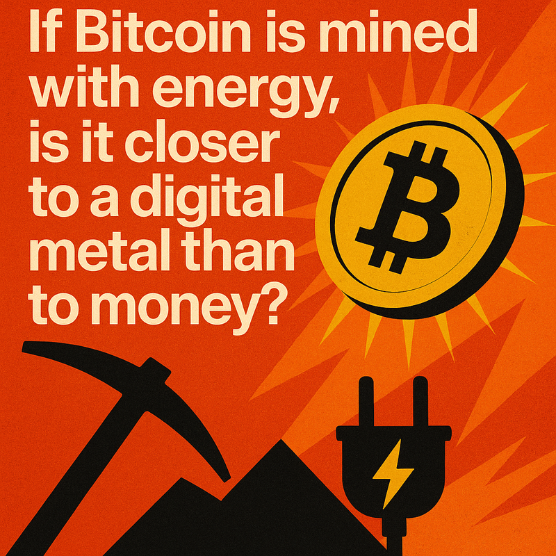 If Bitcoin is mined with energy, is it closer to a digital metal than to money?