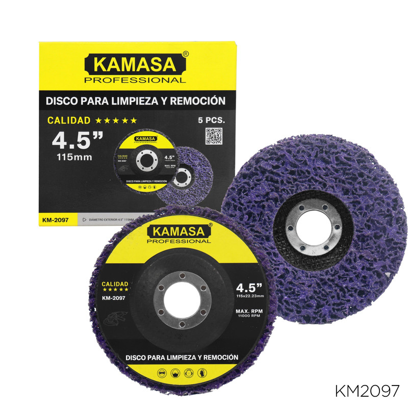 DISCO PARA LIMPIEZA Y REMOCION VIOLETA 4.5" KAMASA *****
