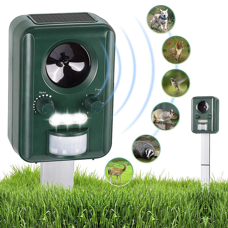 Abco Tech Solar Powered Ultrasonic Animal Repeller Electronic Outdoor Repellent 7290017282053 eBay