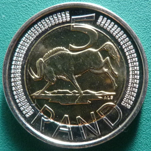 5 Rand. Sudáfrica (2016) SAF-5-Rand-2016-rev