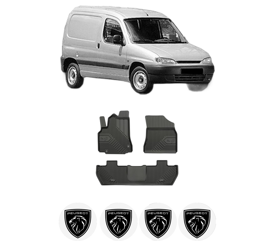 Set covorase presuri PEUGEOT PARTNER Box Body/MPV (5_, G_) din 1996-2015, auto, din cauciuc thermoplastic, 4 Stickere auto cu PEUGEOT