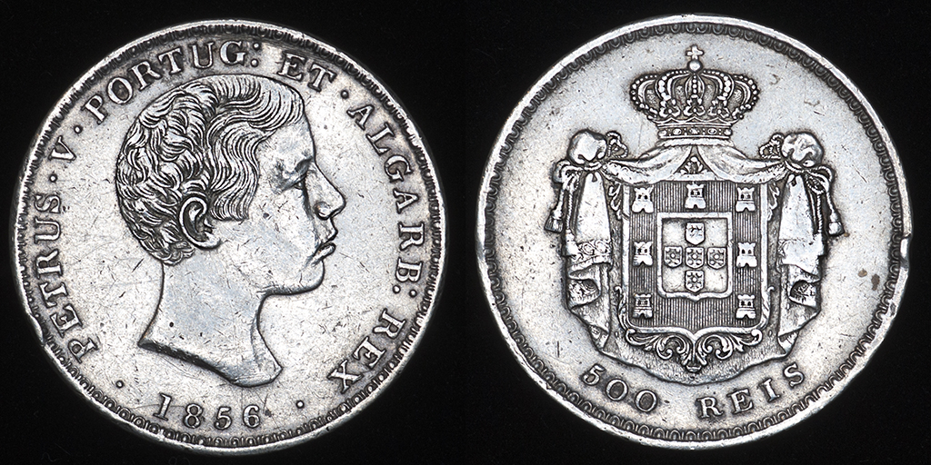 Las monedas de plata portuguesas de 100 y  500 reis (1836-1910) PAS6753