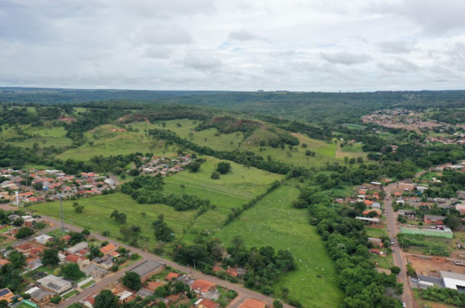 Vista aérea da área desapropriada pela Prefeitura de Camapuã