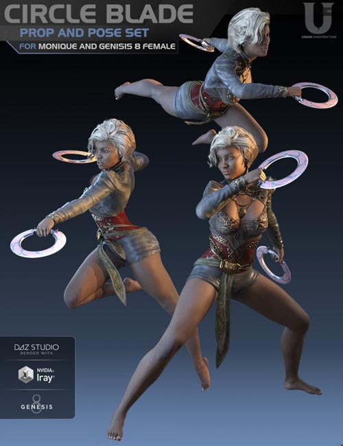 Circle Blade Pose Set And Prop For Monique 8 And Genesis 8 Female (New Links)