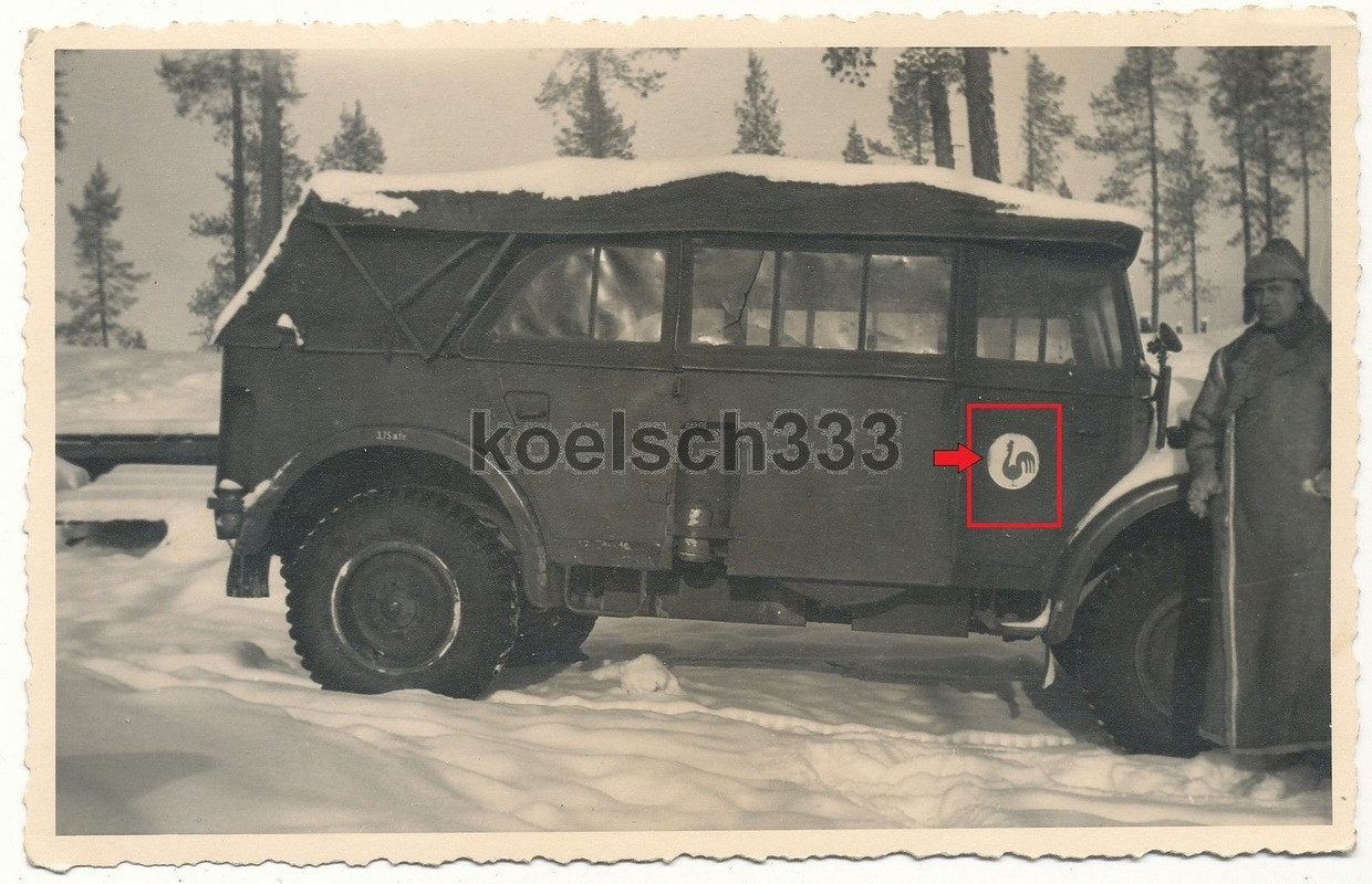 Foto schwerer Einheits PKW Kübelwagen TKZ Wappen