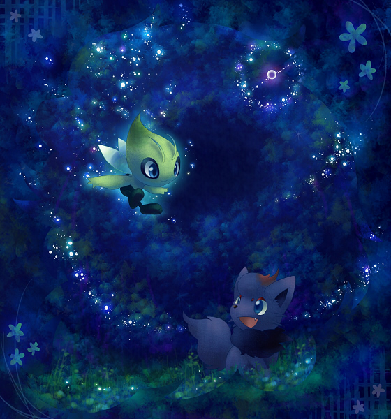 celebi-and-zorua-pokemon-drawn-by-ibui-m